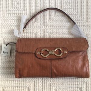 **NWT** Cole Haan brown leather  Bella Clutch